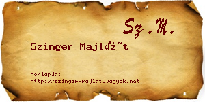 Szinger Majlát névjegykártya